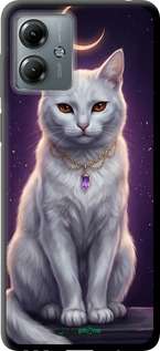 TPU чехол Mystic White Cat Gothic Dark Purple Gold для Motorola Moto G14 - 6805b-3197 изображение 