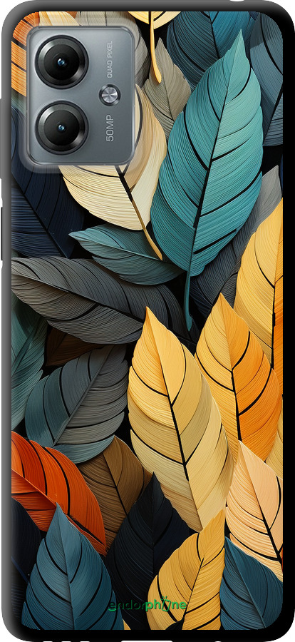 TPU чехол Кольорове листя для Motorola Moto G14 - 5644b-3197 изображение 