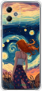 Силикон с усиленными углами чехол Девушка Арт для Motorola Moto G14 - 6325sp-3197 изображение 
