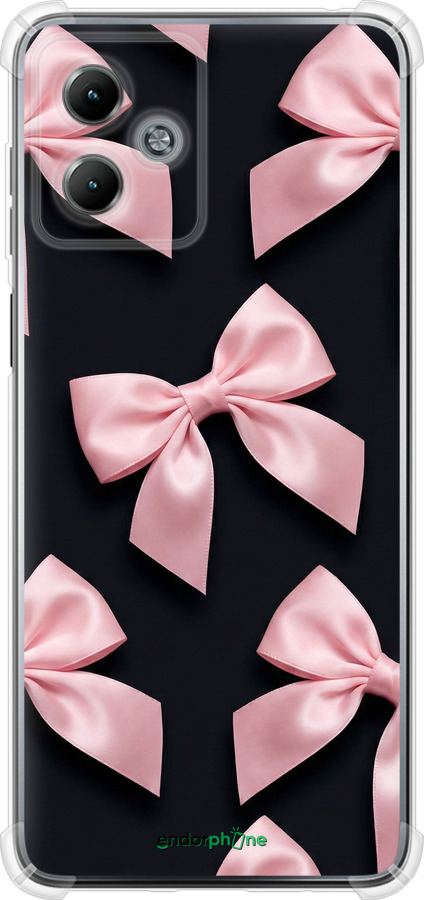 Силикон с усиленными углами чехол Coquette Ribbons Dark Coquette для Motorola Moto G14 - 6767sp-3197 изображение 