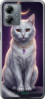 Силиконовый чехол Mystic White Cat Gothic Dark Purple Gold для Motorola Moto G14 - 6805u-3197 изображение 
