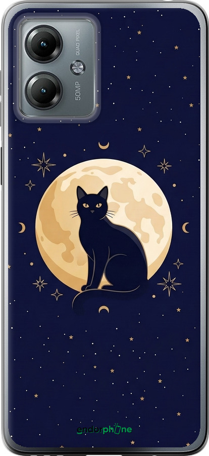 Силиконовый чехол Cute Cat Celestial/Witchy для Motorola Moto G14 - 6787u-3197 изображение 