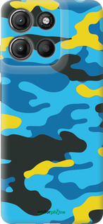 Силиконовый чехол Желто-голубой камуфляж для Motorola Moto G15 Power - 1084u-4044 изображение 