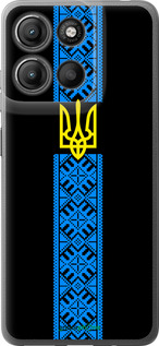 Силиконовый чехол Тризуб в вышиванке для Motorola Moto G15 Power - 1158u-4044 изображение 