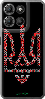 Силиконовый чехол Герб - вышиванка на черном фоне для Motorola Moto G15 Power - 1196u-4044 изображение 