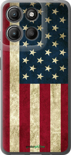 Силиконовый чехол Флаг США для Motorola Moto G15 Power - 395u-4044 изображение 