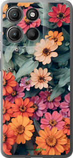 Силиконовый чехол Beauty flowers для Motorola Moto G15 Power - 4050u-4044 изображение 