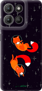 Силиконовый чехол Лисички в космосе для Motorola Moto G15 Power - 4519u-4044 изображение 