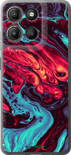 Силиконовый чехол Синяя красная абстакция для Motorola Moto G15 Power - 5339u-4044 изображение 