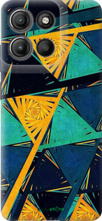 Силиконовый чехол Арт, абстракция, желтый, синий для Motorola Moto G15 Power - 5382u-4044 изображение 