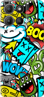 Силиконовый чехол Стикеры v4 для Motorola Moto G15 Power - 5508u-4044 изображение 