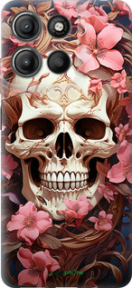 Силиконовый чехол Череп в розовых цветах для Motorola Moto G15 Power - 5965u-4044 изображение 