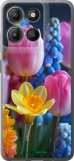 Силиконовый чехол Весенние цветы для Motorola Moto G15 Power - 6058u-4044 изображение 