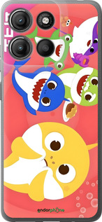 Силиконовый чехол Бейби Шаркс для Motorola Moto G15 Power - 6305u-4044 изображение 