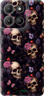 Силиконовый чехол Черепа и розы для Motorola Moto G15 Power - 6316u-4044 изображение 