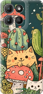 Силиконовый чехол Коты грибы для Motorola Moto G15 Power - 6321u-4044 изображение 