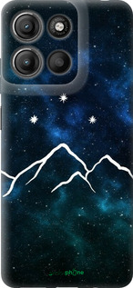 Силиконовый чехол Горы и звезды нарисованы на фоне галактики для Motorola Moto G15 Power - 6490u-4044 изображение 