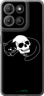 Силиконовый чехол С изображением кота и черепа для Motorola Moto G15 Power - 6491u-4044 изображение 