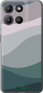 Силиконовый чехол С фиолетовым и бирюзовым ретро-стилем и волнами для Motorola Moto G15 Power - 6533u-4044 изображение 