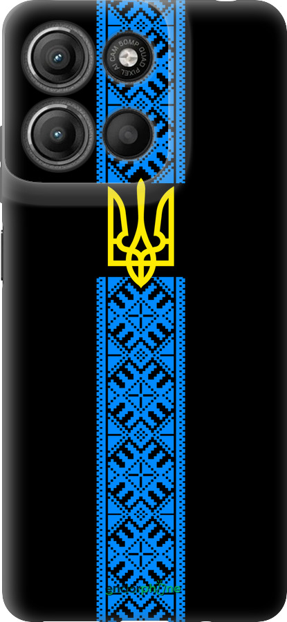 Силиконовый чехол Тризуб в вышиванке для Motorola Moto G15 Power - 1158u-4044 изображение 