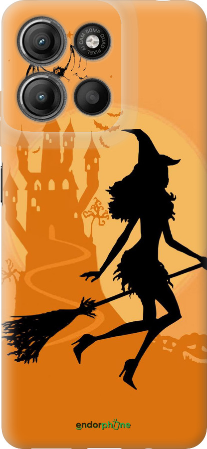 Силиконовый чехол Ведьма на метле для Motorola Moto G15 Power - 1184u-4044 изображение 