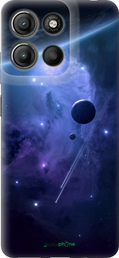 Силиконовый чехол Планеты в синем космосе для Motorola Moto G15 Power - 171u-4044 изображение 