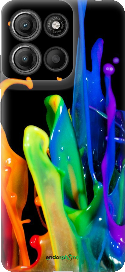 Силиконовый чехол брызги краски для Motorola Moto G15 Power - 3957u-4044 изображение 