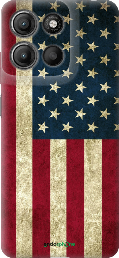 Силиконовый чехол Флаг США для Motorola Moto G15 Power - 395u-4044 изображение 