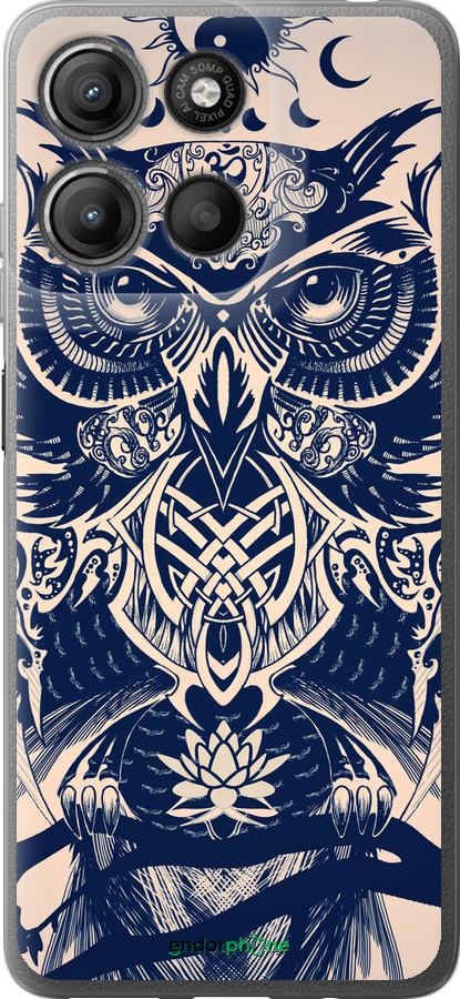 Силіконовий чехол Сова у візерунок для Motorola Moto G15 Power - 4000u-4044 изображение 