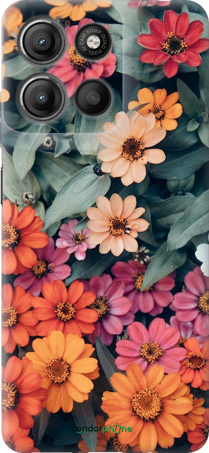 Силиконовый чехол Beauty flowers для Motorola Moto G15 Power - 4050u-4044 изображение 