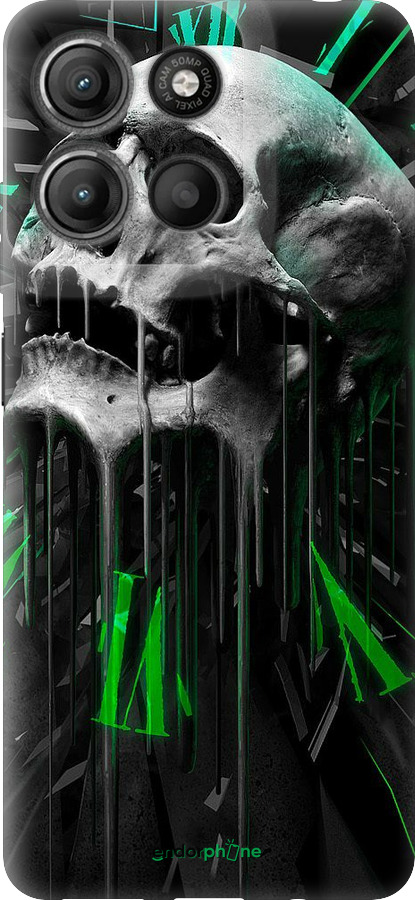 Силіконовий чехол Череп-годинник для Motorola Moto G15 Power - 4100u-4044 изображение 