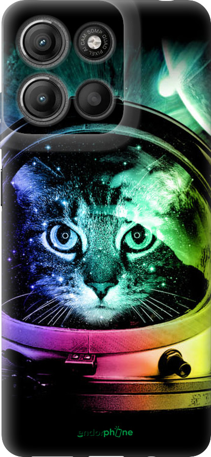 Силиконовый чехол Кот-астронавт для Motorola Moto G15 Power - 4154u-4044 изображение 