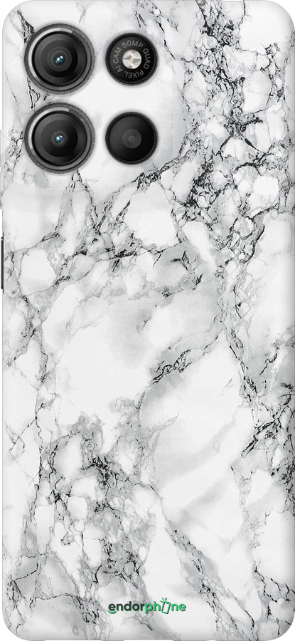 Силиконовый чехол Мрамор белый для Motorola Moto G15 Power - 4480u-4044 изображение 