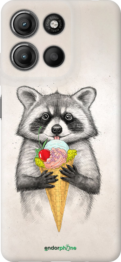 Силиконовый чехол Енотик с мороженым для Motorola Moto G15 Power - 4602u-4044 изображение 