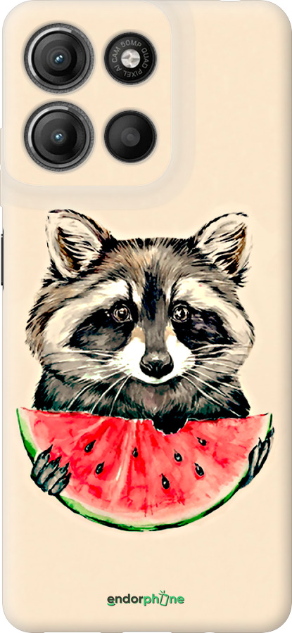 Силиконовый чехол Енотик с арбузом для Motorola Moto G15 Power - 4605u-4044 изображение 
