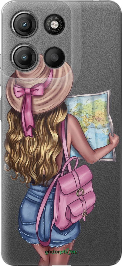 Силіконовий чехол Дівчина з картою для Motorola Moto G15 Power - 4704u-4044 изображение 