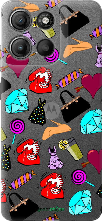 Силиконовый чехол stickers для Motorola Moto G15 Power - 4757u-4044 изображение 