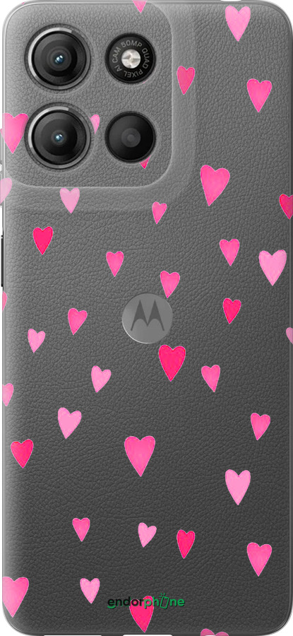 Силиконовый чехол Сердечки 2 для Motorola Moto G15 Power - 4763u-4044 изображение 