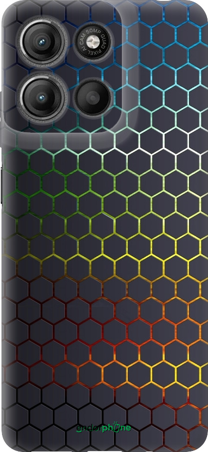 Силиконовый чехол Переливающиеся соты для Motorola Moto G15 Power - 498u-4044 изображение 