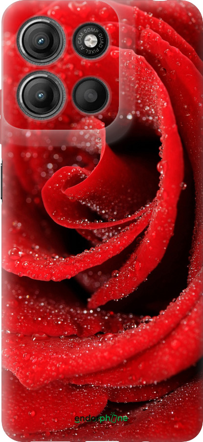 Силиконовый чехол Красная роза для Motorola Moto G15 Power - 529u-4044 изображение 