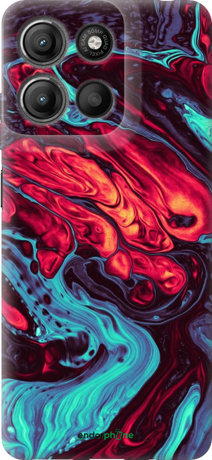 Силиконовый чехол Синяя красная абстакция для Motorola Moto G15 Power - 5339u-4044 изображение 