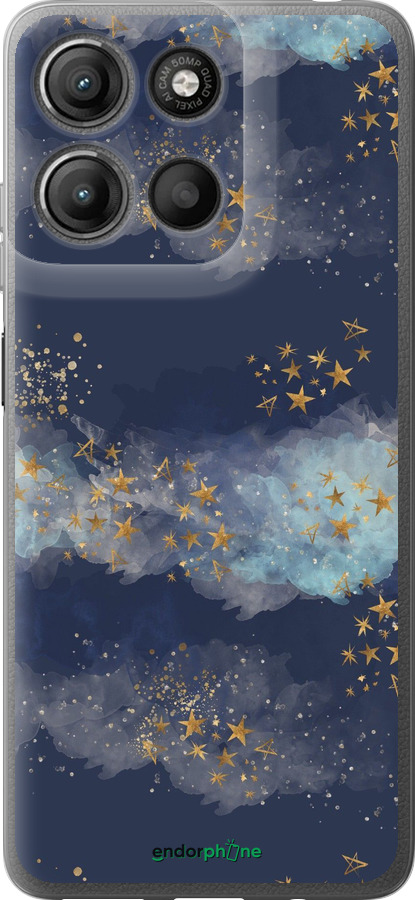 Силиконовый чехол Ночь золотые звезды для Motorola Moto G15 Power - 5421u-4044 изображение 