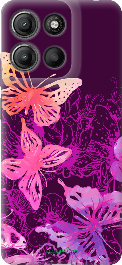 Силиконовый чехол Бабочки v2 для Motorola Moto G15 Power - 5475u-4044 изображение 