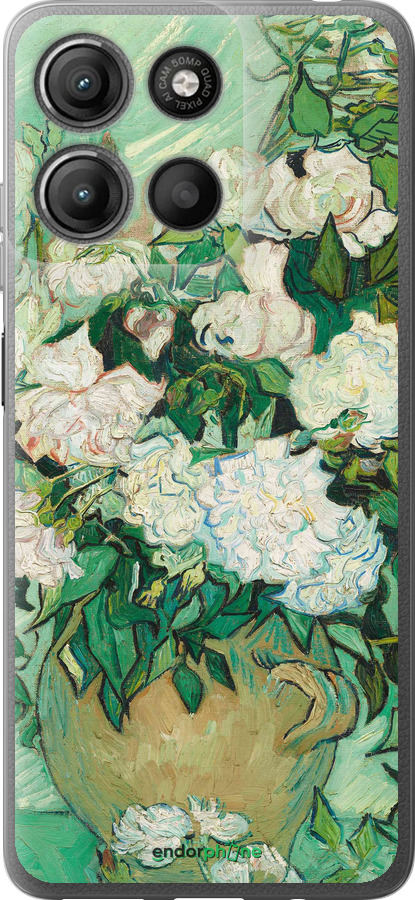 Силиконовый чехол Винсент Ван Гог. Ваза с розами для Motorola Moto G15 Power - 5543u-4044 изображение 