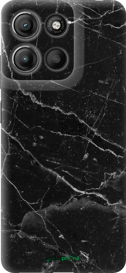 Силиконовый чехол Черный мрамор v2 для Motorola Moto G15 Power - 5568u-4044 изображение 