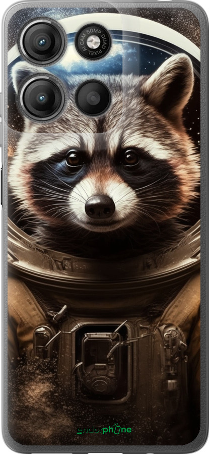 Силіконовий чехол Єнот-австронавт для Motorola Moto G15 Power - 5581u-4044 изображение 