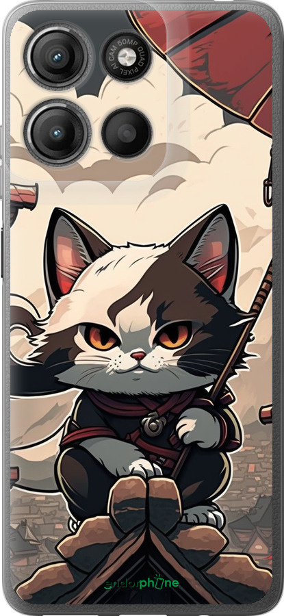 Силиконовый чехол Япония - кот на крыше для Motorola Moto G15 Power - 5582u-4044 изображение 