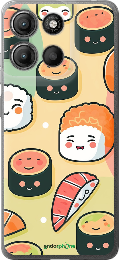 Силиконовый чехол Суши паттерн для Motorola Moto G15 Power - 5583u-4044 изображение 