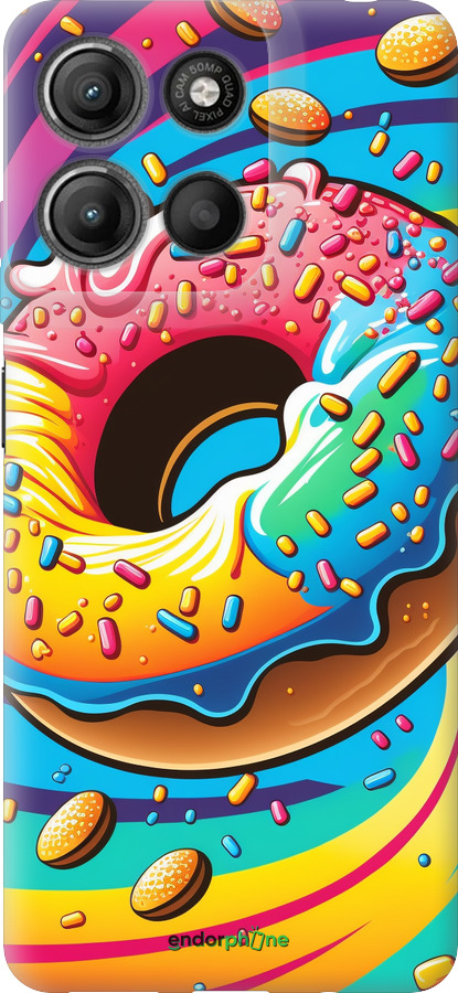 Силиконовый чехол Пончик радуга для Motorola Moto G15 Power - 5584u-4044 изображение 