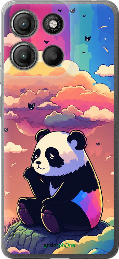 Силиконовый чехол Панда в облаках для Motorola Moto G15 Power - 5585u-4044 изображение 